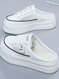 Mesh Breathable Casual Half-sole White Shoes