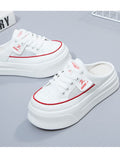 Mesh Breathable Casual Half-sole White Shoes