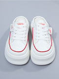 Mesh Breathable Casual Half-sole White Shoes