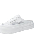 Mesh Breathable Casual Half-sole White Shoes