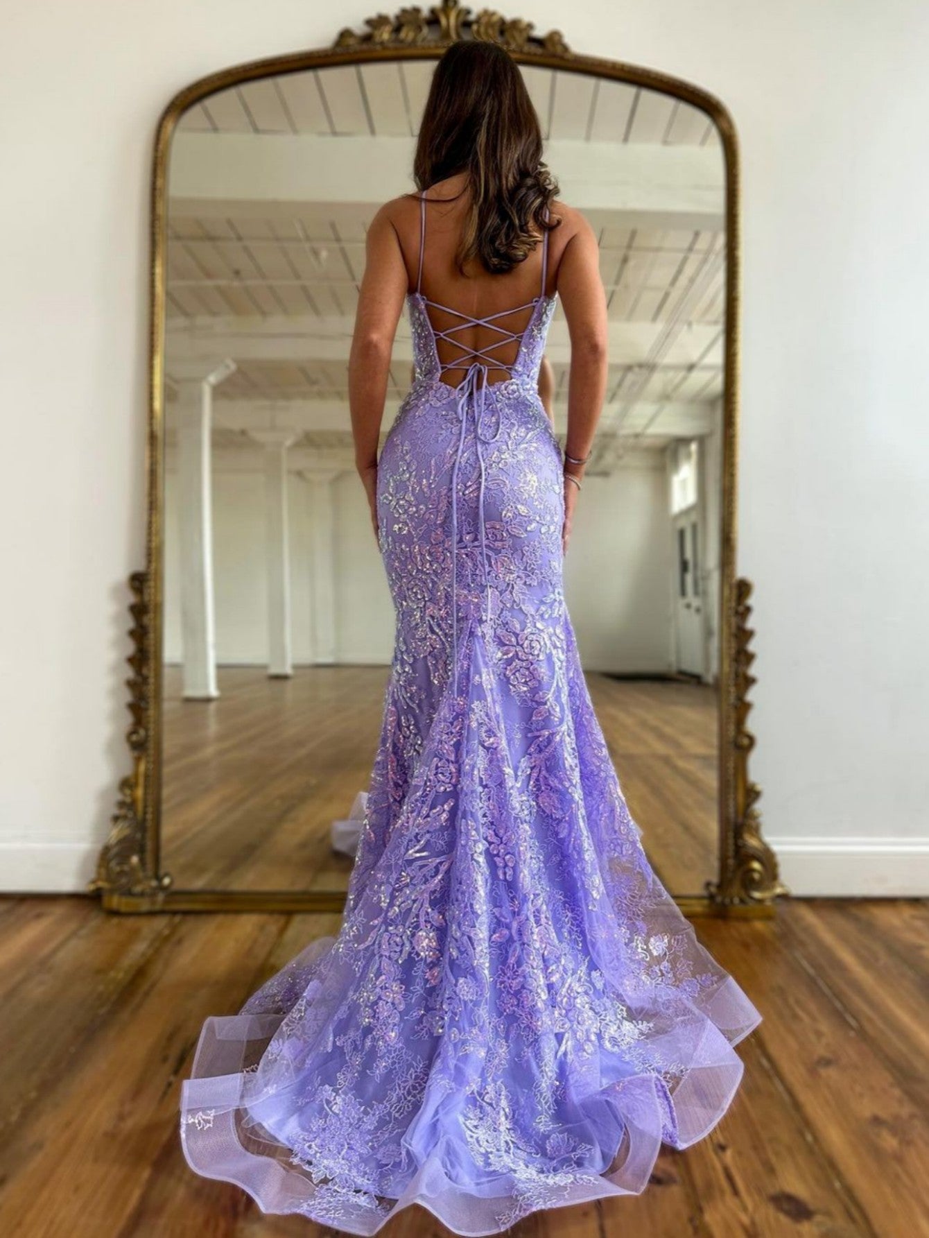 lilac mermaid prom dresses